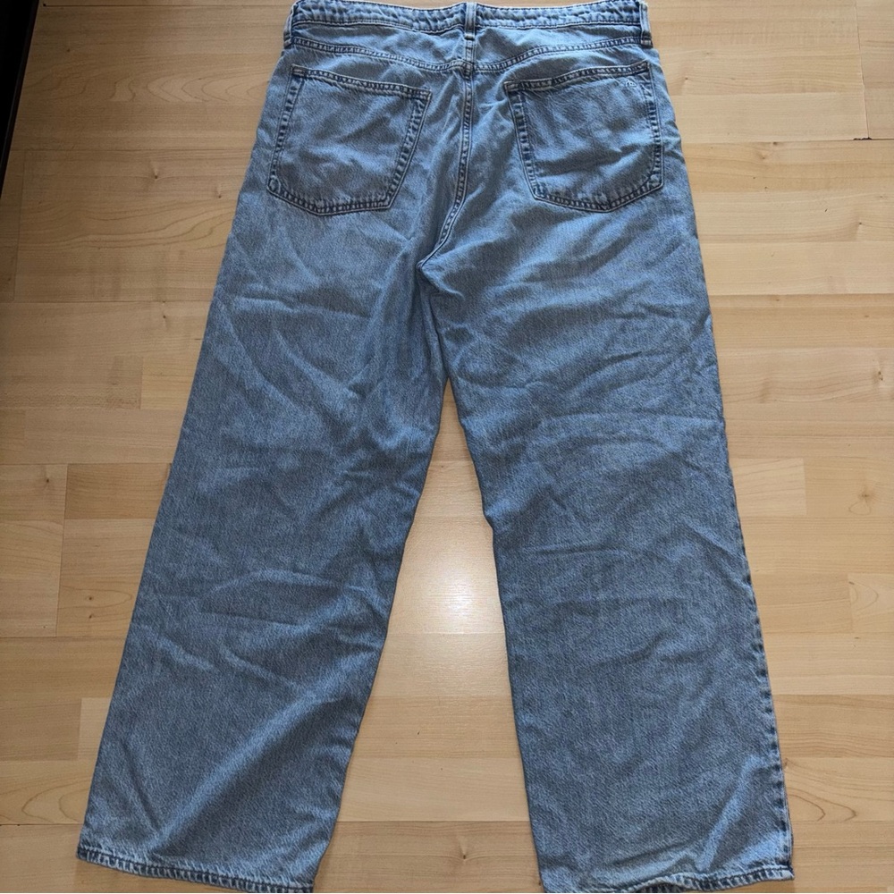 Rag & Bone Lori Mid Rise Wide Leg Jeans Sz 31 Light Acid Wash - Picture 7 of 12